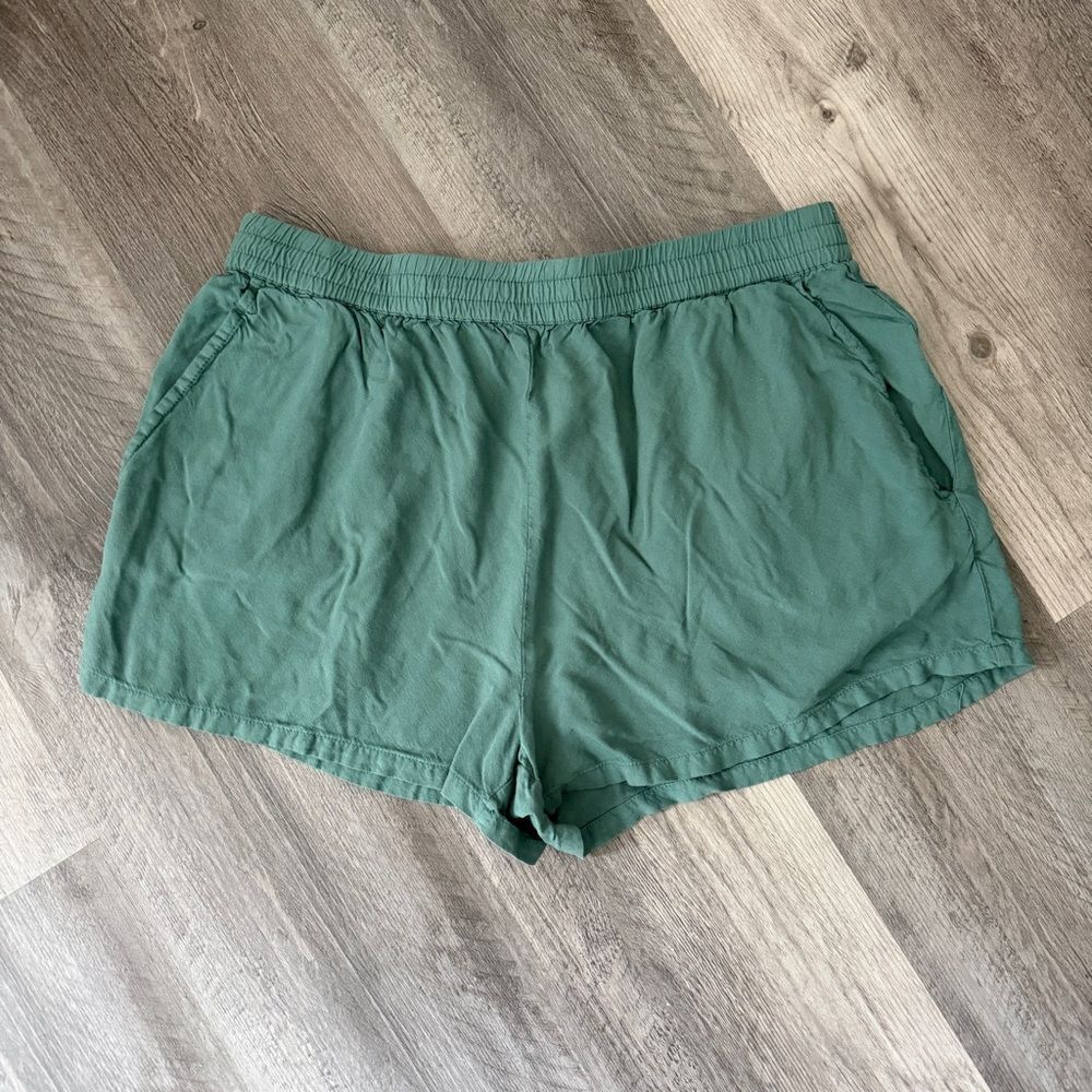 Volcom Shorts Large Teal Viscose Vacation Flowy Pockets Feminine Casual - Picture 2 of 13
